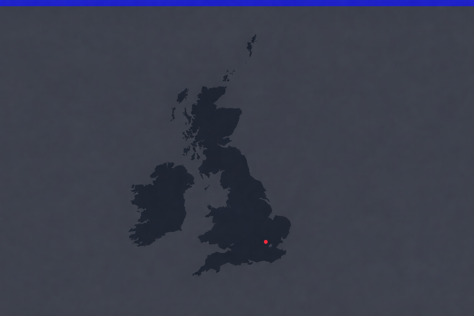 London marked on UK map